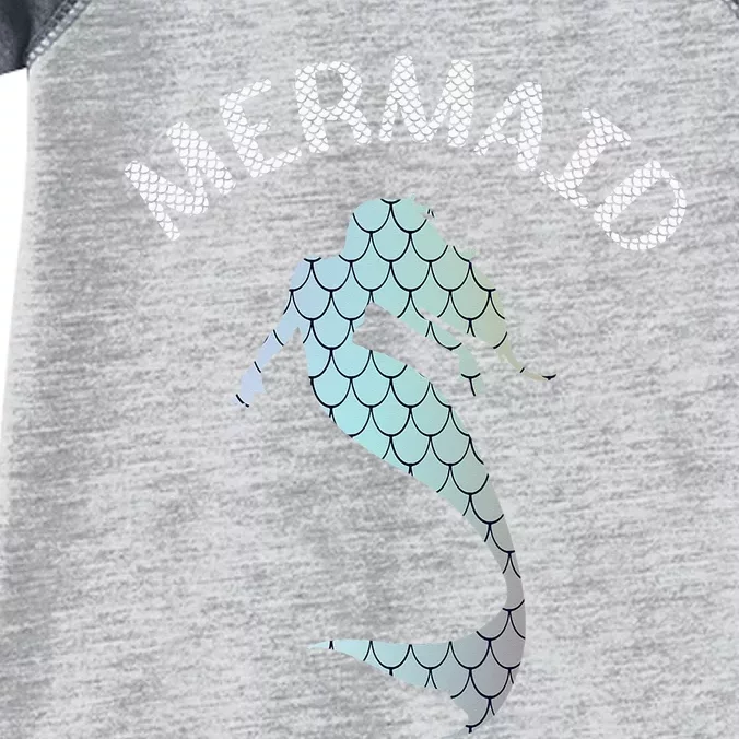 Mermaid Swimming Marine Clamshell Sea Coral Mermaid Love Infant Baby Jersey Bodysuit