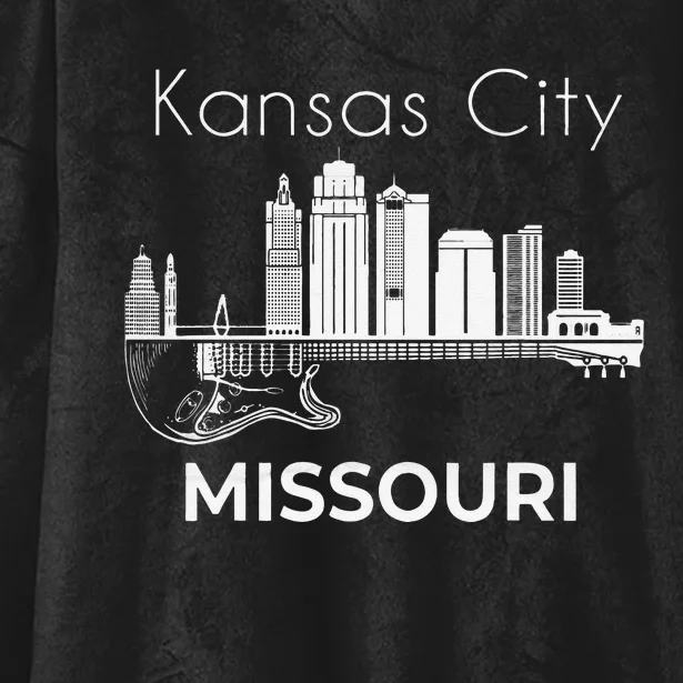 Missouri Souvenir Men Music Guitar Souvenir Kansas City Hooded Wearable Blanket