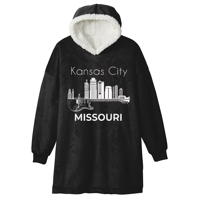 Missouri Souvenir Men Music Guitar Souvenir Kansas City Hooded Wearable Blanket