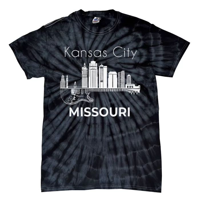 Missouri Souvenir Men Music Guitar Souvenir Kansas City Tie-Dye T-Shirt