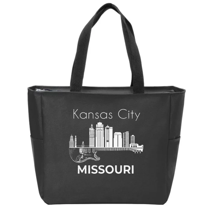 Missouri Souvenir Men Music Guitar Souvenir Kansas City Zip Tote Bag