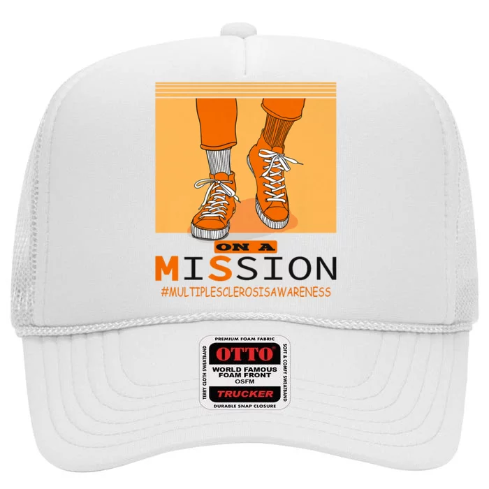 Multiple Sclerosis Ms Awareness Walk On Mission High Crown Mesh Trucker Hat