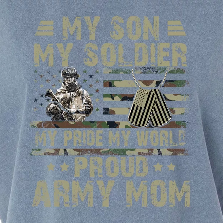 My Son My Soldier Proud Army Mother Mom Military Garment-Dyed Women's Muscle Tee