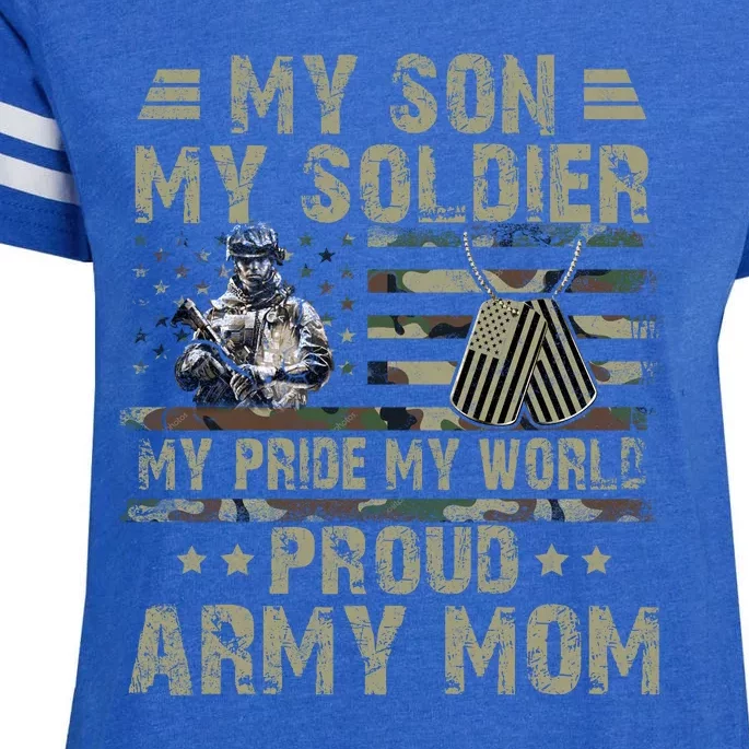 My Son My Soldier Proud Army Mother Mom Military Enza Ladies Jersey Football T-Shirt