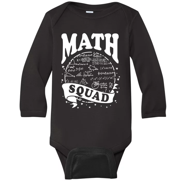 Math Squad Math Nerd Math Lovers Gift Math Teacher Gift Baby Long Sleeve Bodysuit