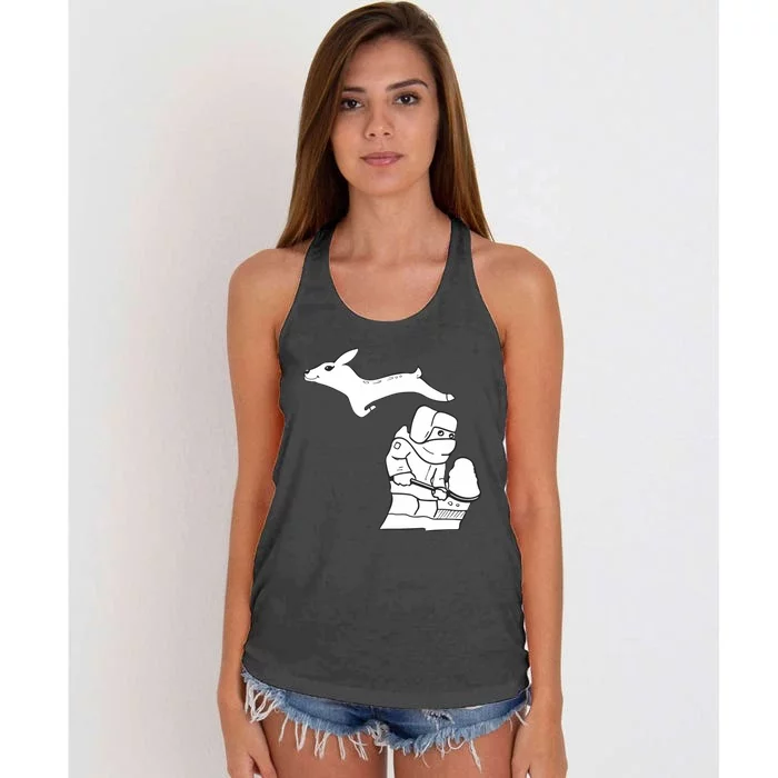 Michigan Snow Women's Knotted Racerback Tank