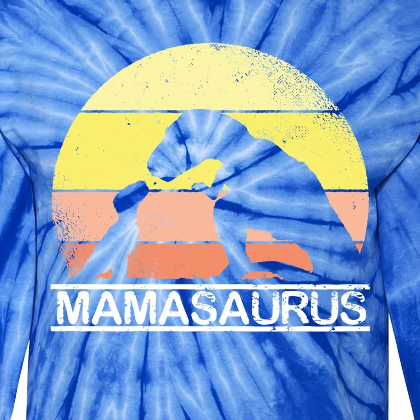 Mama Saurus MotherS Day T Rex Dinosaur For Mom Mamasaurus Meaningful Gift Tie-Dye Long Sleeve Shirt