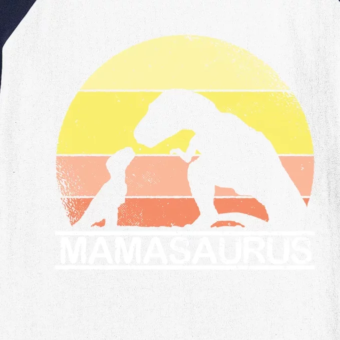 Mama Saurus MotherS Day T Rex Dinosaur For Mom Mamasaurus Meaningful Gift Baseball Sleeve Shirt