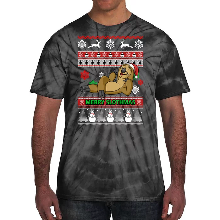 Merry Slothmas Tie-Dye T-Shirt