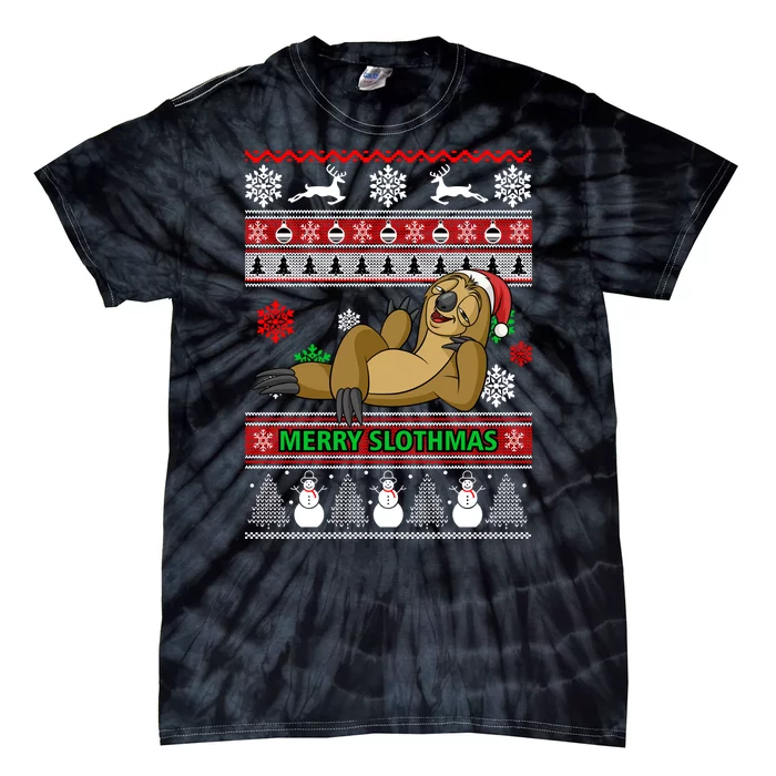 Merry Slothmas Tie-Dye T-Shirt