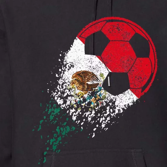 Mexico Soccer Mexican Flag Pride Soccer Player Premium Hoodie