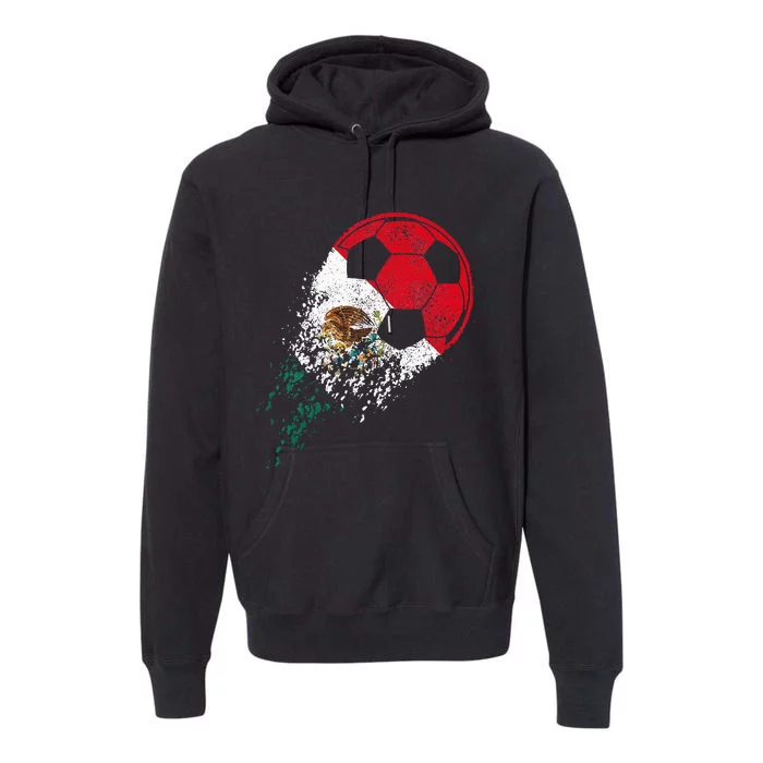 Mexico Soccer Mexican Flag Pride Soccer Player Premium Hoodie