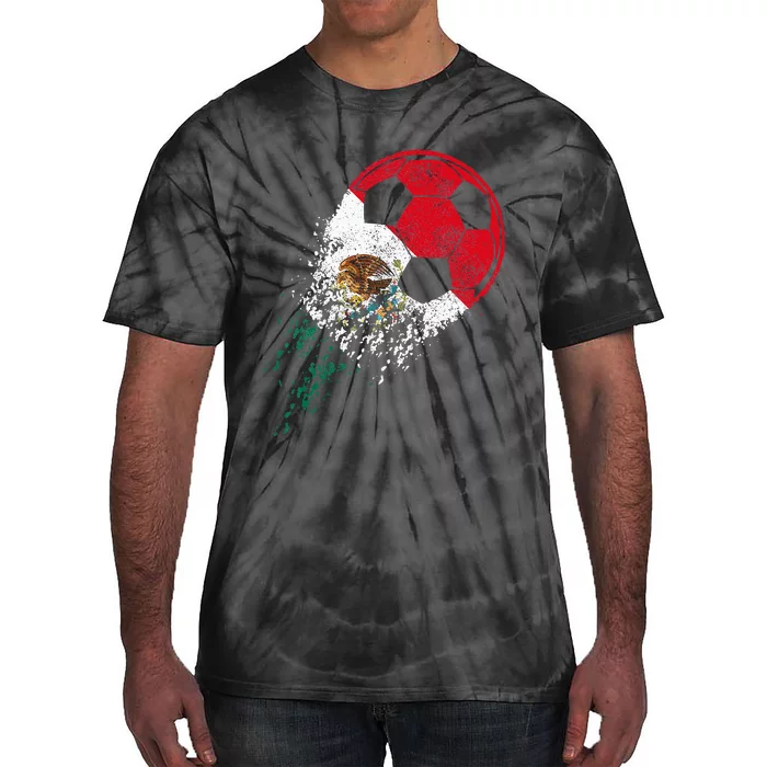 Mexico Soccer Mexican Flag Pride Soccer Player Tie-Dye T-Shirt