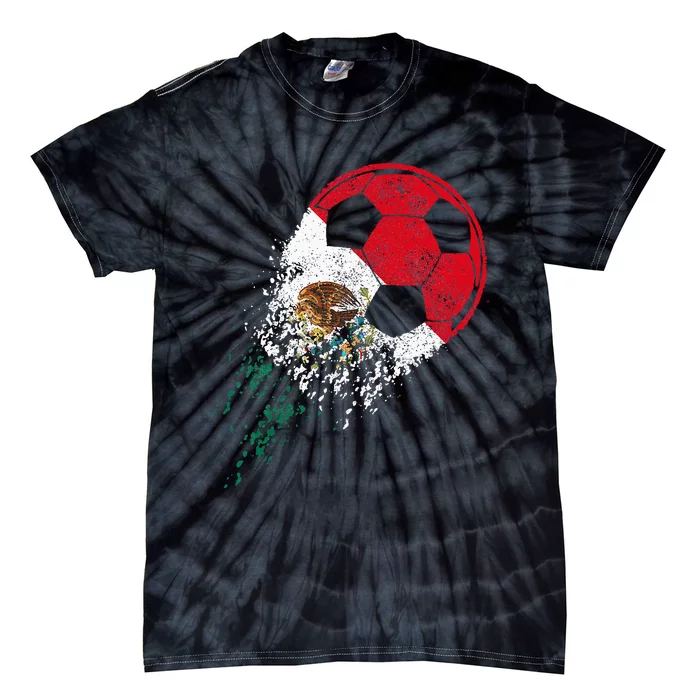 Mexico Soccer Mexican Flag Pride Soccer Player Tie-Dye T-Shirt