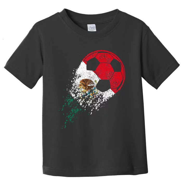 Mexico Soccer Mexican Flag Pride Soccer Player Toddler T-Shirt