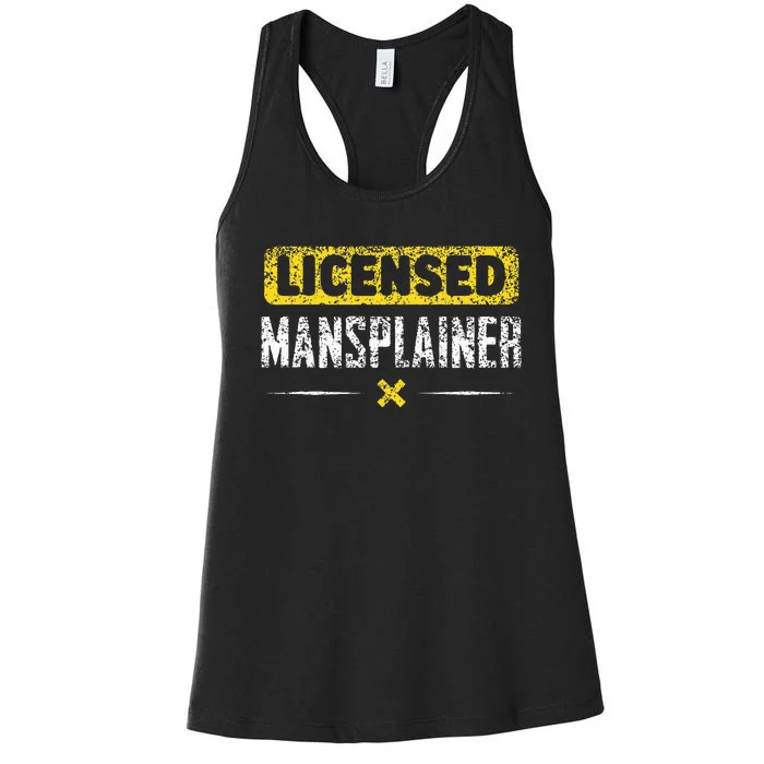 Mansplainer Saying Mansplain Mansplaining Women's Racerback Tank