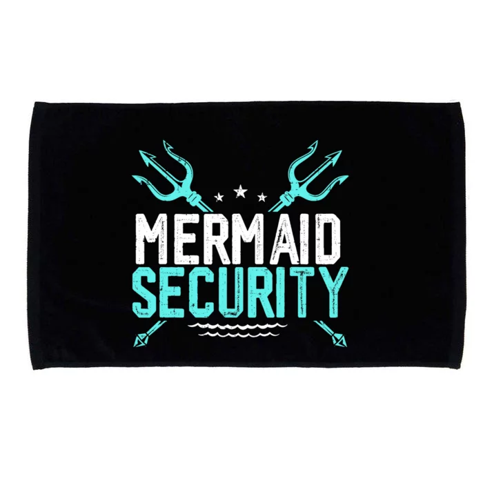 Mermaid Security Mermaid Dad Birthday Merdad Microfiber Hand Towel