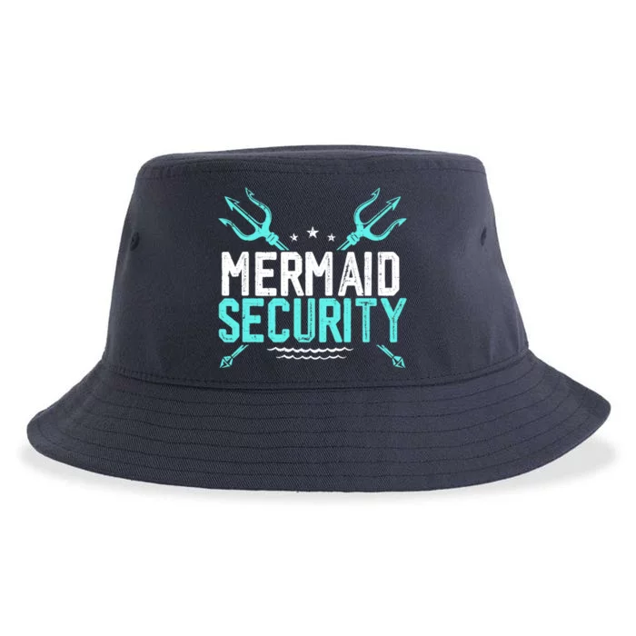 Mermaid Security Mermaid Dad Birthday Merdad Sustainable Bucket Hat