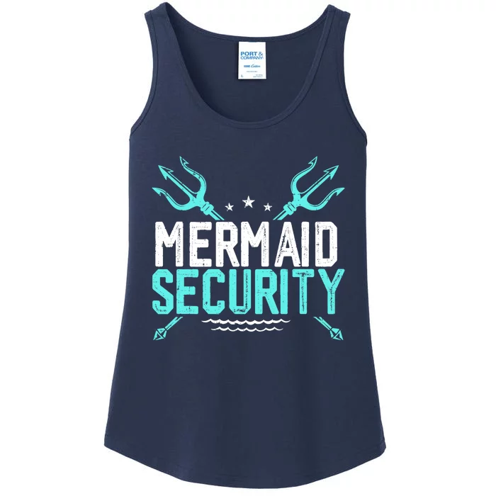 Mermaid Security Mermaid Dad Birthday Merdad Ladies Essential Tank