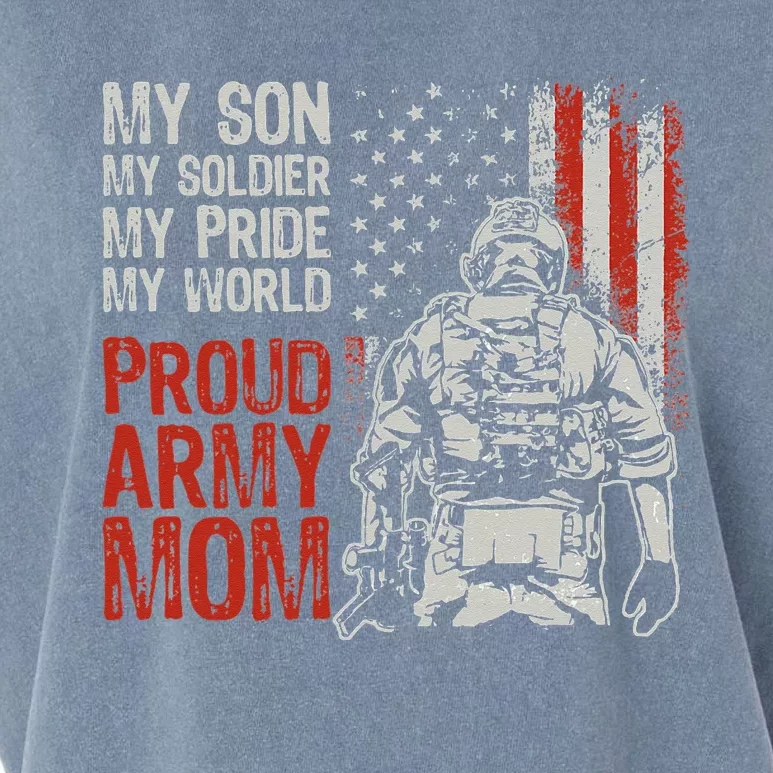 My Son My Soldier Hero Proud Army Mom US Military Mother Garment-Dyed Women's Muscle Tee