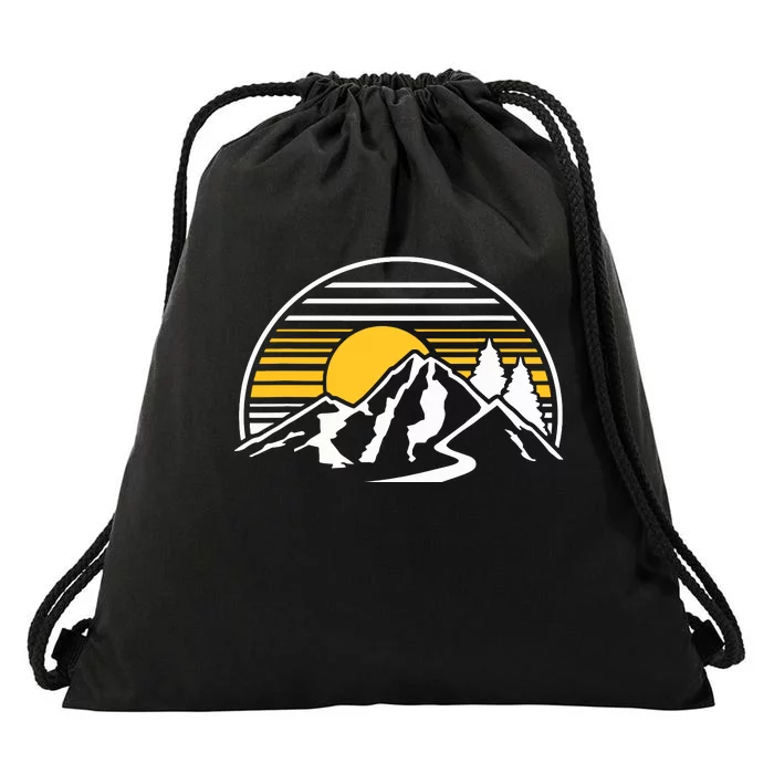 Mountains Sun Drawstring Bag