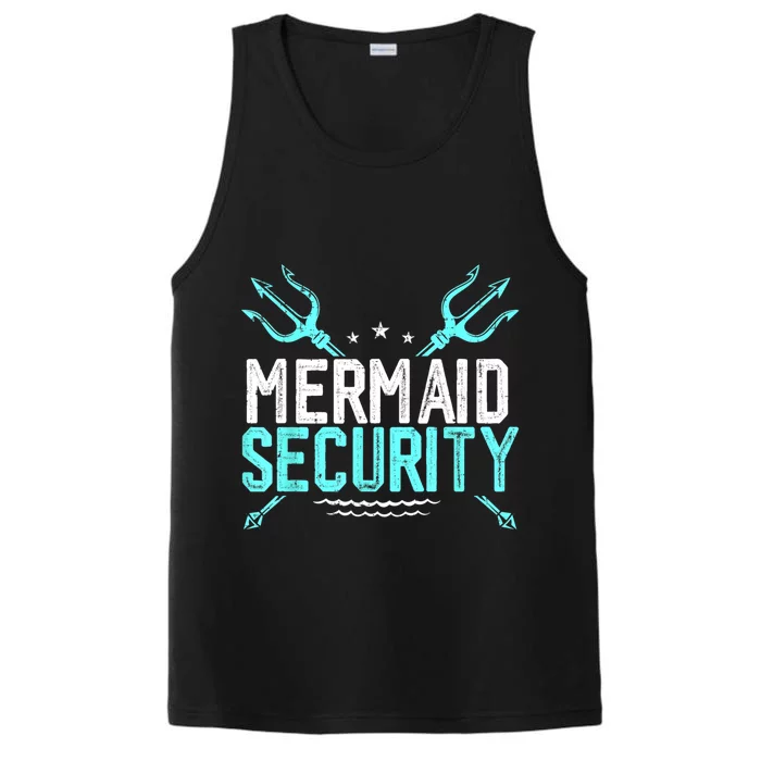 Mermaid Security Mermaid Dad Birthday Merdad Performance Tank