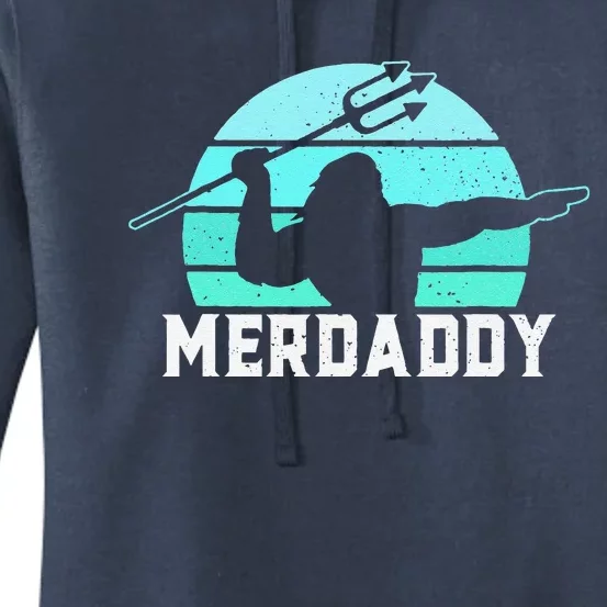 Merdaddy Security Merman Mermaid Daddy Fish Fathers Day (1).png Women's Pullover Hoodie