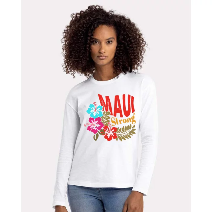 Maui Strong Maui Hawaii Shoreline Wildfire Relief Womens Cotton Relaxed Long Sleeve T-Shirt