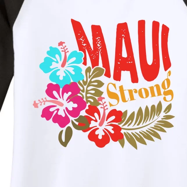 Maui Strong Maui Hawaii Shoreline Wildfire Relief Women's Tri-Blend 3/4-Sleeve Raglan Shirt