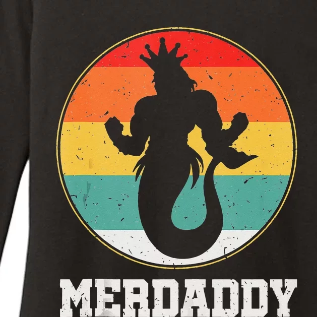 Merdaddy Security Merman Mermaid Daddy Fish Father's Day Tank Top Womens CVC Long Sleeve Shirt