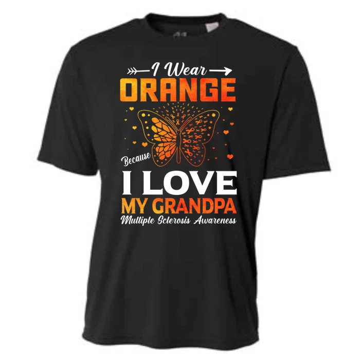 Multiple Sclerosis Ms Warrior I Wear Orange Grandpa Gift Cooling Performance Crew T-Shirt