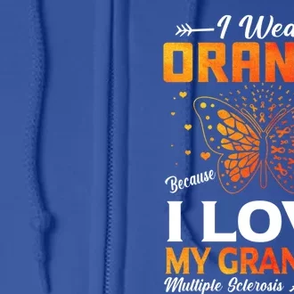 Multiple Sclerosis Ms Warrior I Wear Orange Grandpa Gift Full Zip Hoodie