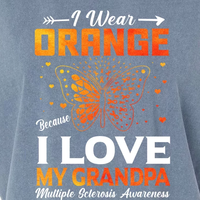 Multiple Sclerosis Ms Warrior I Wear Orange Grandpa Gift Garment-Dyed Women's Muscle Tee