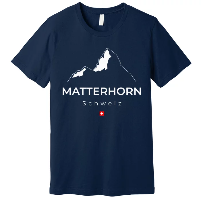 Matterhorn Switzerland Mountains Rock Climbing Hiking Premium T-Shirt