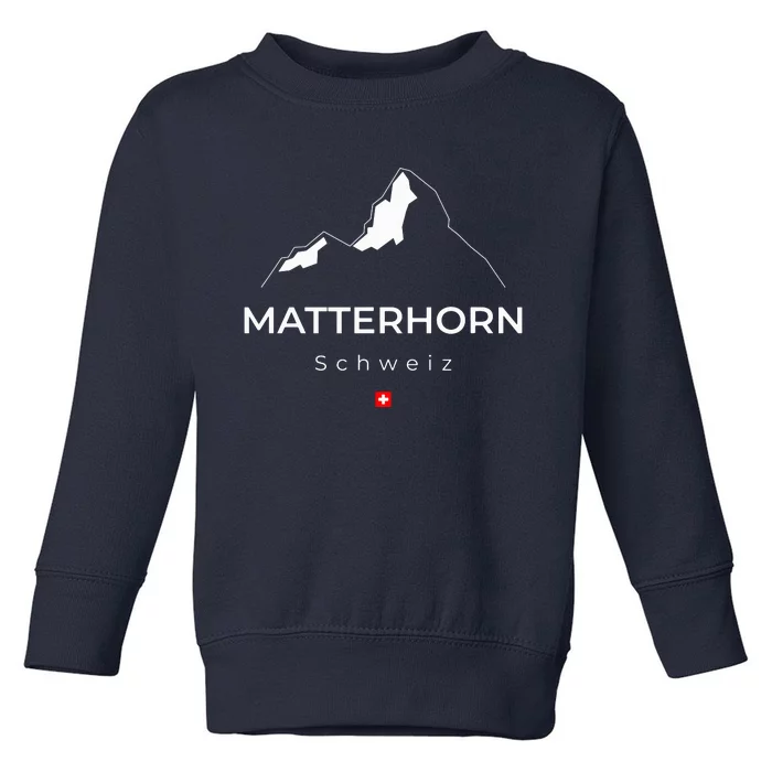 Matterhorn Switzerland Mountains Rock Climbing Hiking Toddler Sweatshirt