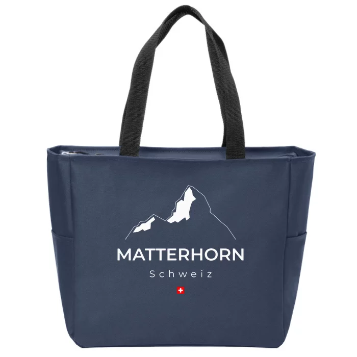 Matterhorn Switzerland Mountains Rock Climbing Hiking Zip Tote Bag