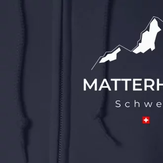 Matterhorn Switzerland Mountains Rock Climbing Hiking Full Zip Hoodie