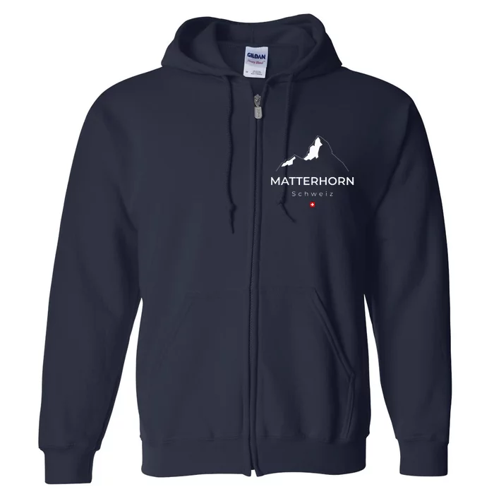 Matterhorn Switzerland Mountains Rock Climbing Hiking Full Zip Hoodie