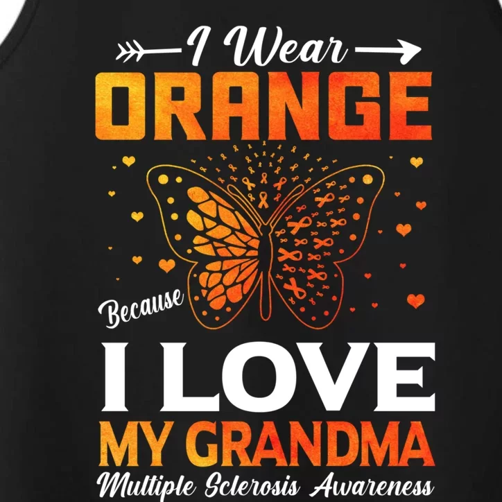 Multiple Sclerosis Ms Warrior I Wear Orange Grandma Gift Performance Tank