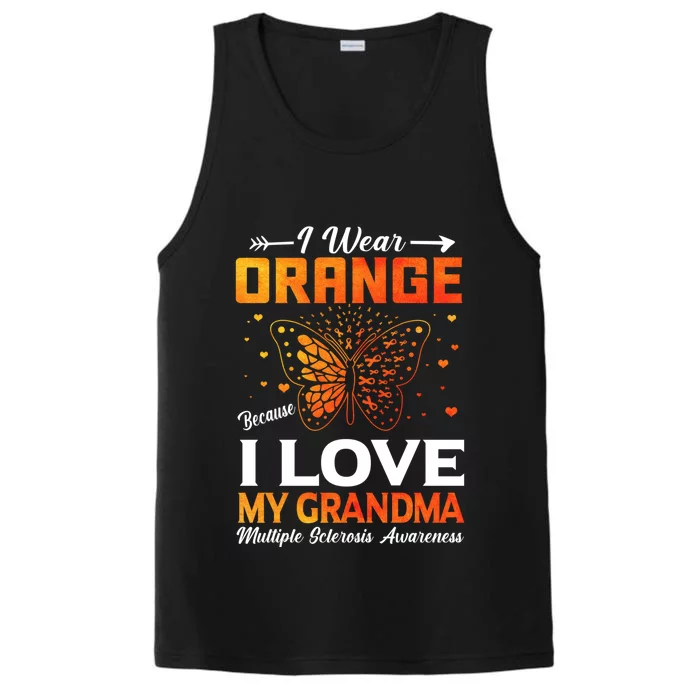 Multiple Sclerosis Ms Warrior I Wear Orange Grandma Gift Performance Tank