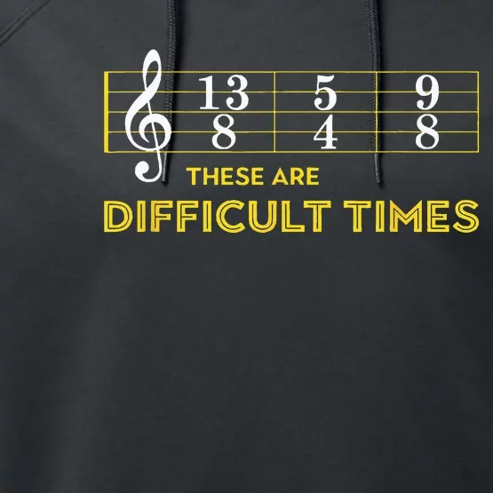 Musician Sheet Music These Are Difficult Times Performance Fleece Hoodie