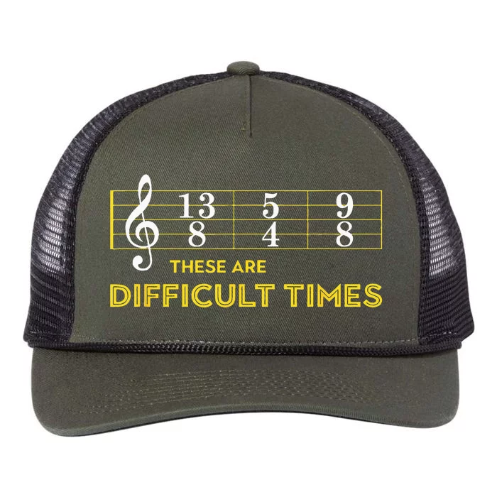 Musician Sheet Music These Are Difficult Times Retro Rope Trucker Hat Cap