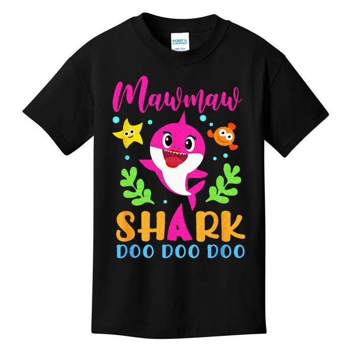 Mawmaw Shark Mawmaw Shark Lover Family Mothers Day Kids T-Shirt