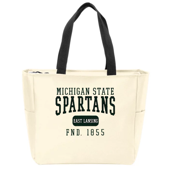 Michigan State Msu Spartans Founded Date Zip Tote Bag