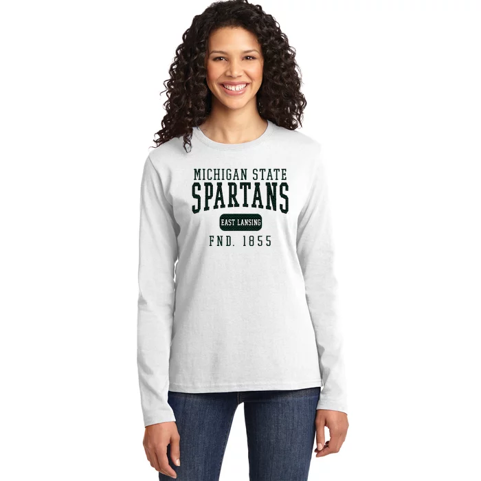 Michigan State Msu Spartans Founded Date Ladies Long Sleeve Shirt