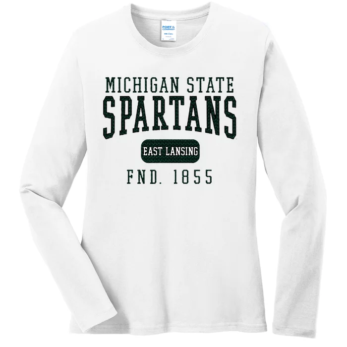 Michigan State Msu Spartans Founded Date Ladies Long Sleeve Shirt