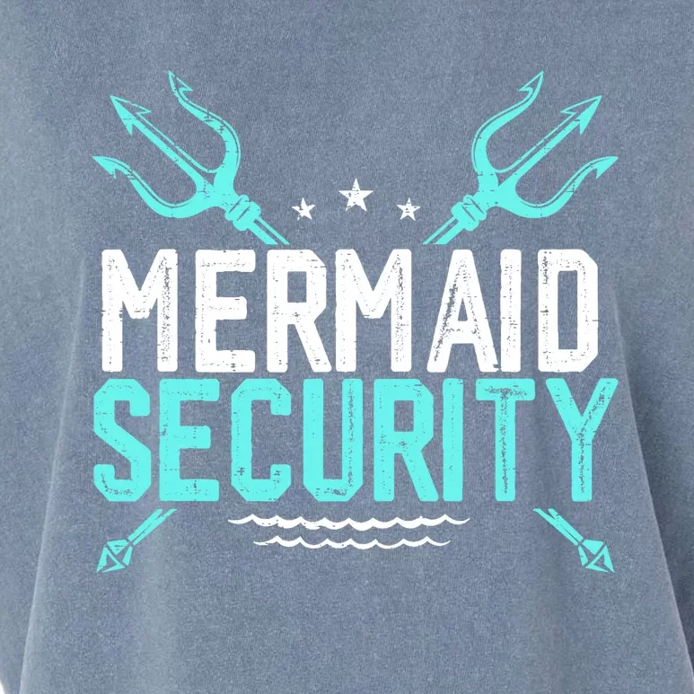 Mermaid Security Mermaid Dad Birthday Merdad Garment-Dyed Women's Muscle Tee