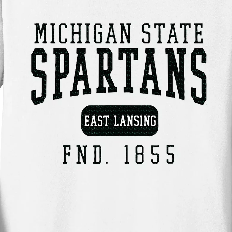 Michigan State Msu Spartans Founded Date Kids Long Sleeve Shirt