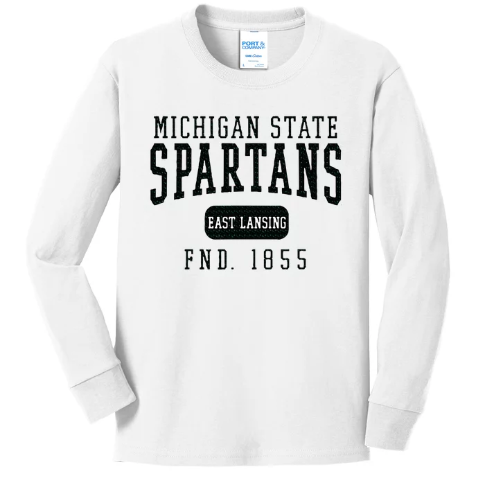 Michigan State Msu Spartans Founded Date Kids Long Sleeve Shirt