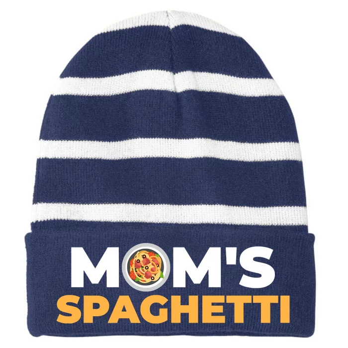 Mom's Spaghetti Striped Beanie with Solid Band